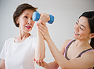 Senior Asian woman exercising